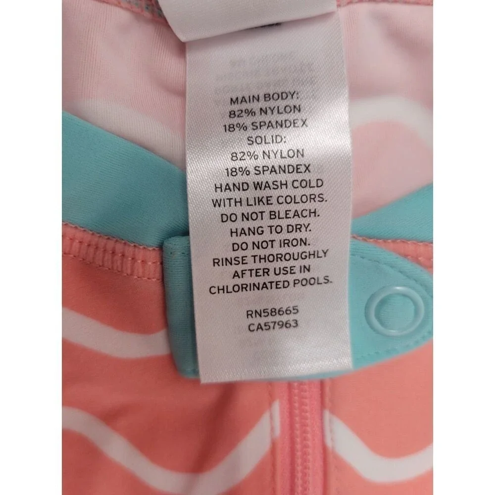 Tucker + Tate Toddler Girl Junior Kid 24 Months 2 Year Swim Wet Onesie Pink Blue